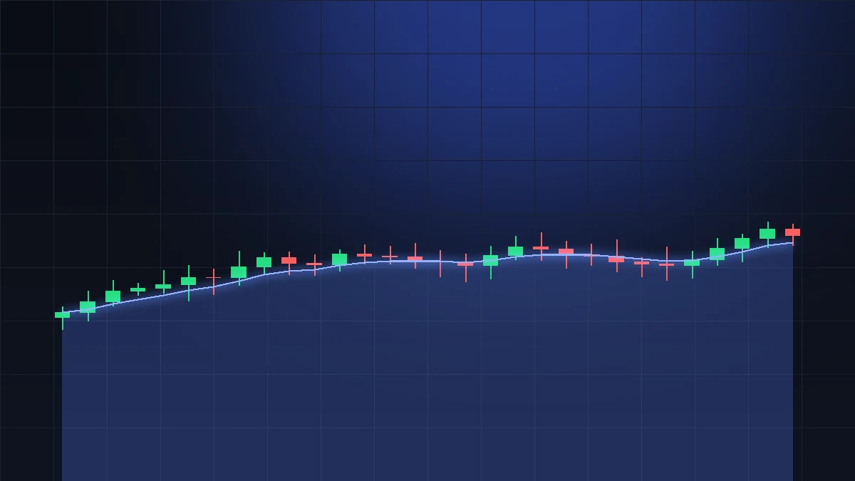 Candlestick price chart illustrating TradingView Download for PC — the TradingView desktop charting app for Windows